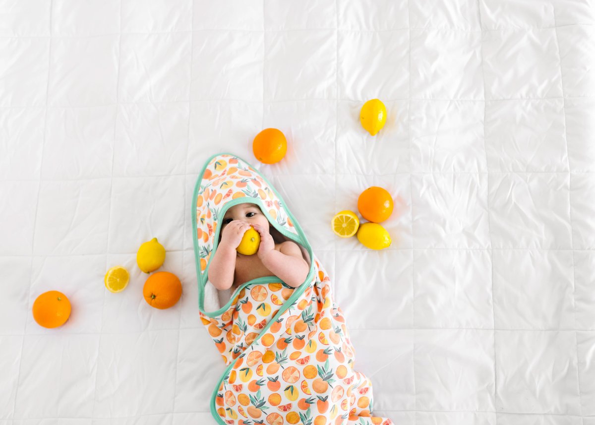 Citrus Hooded Towel  - Doodlebug's Children's Boutique