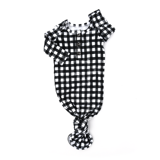 Parker Knotted Button Gown  - Doodlebug's Children's Boutique