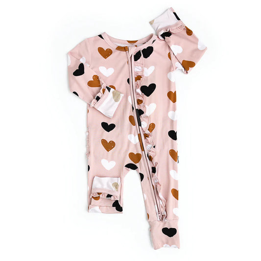 Gwen Hearts Ruffle Zip  - Doodlebug's Children's Boutique
