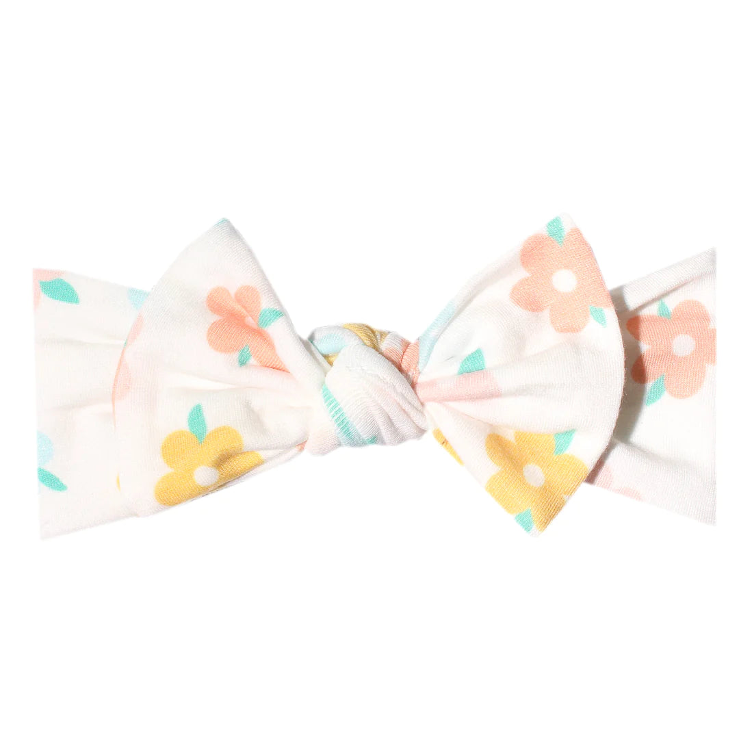 Daisy Knit Headband Bow  - Doodlebug's Children's Boutique