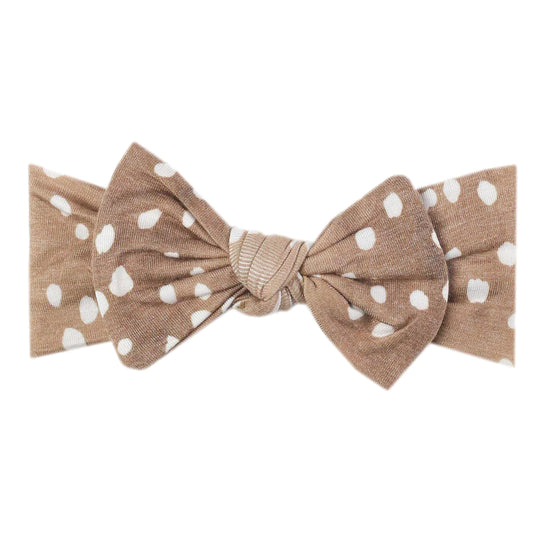 Fawn Knit Headband Bow  - Doodlebug's Children's Boutique