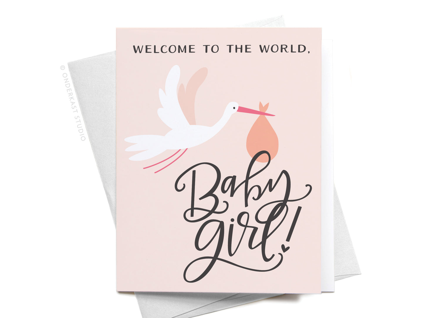 Welcome to the World, Baby Girl Greeting Card  - Doodlebug's Children's Boutique