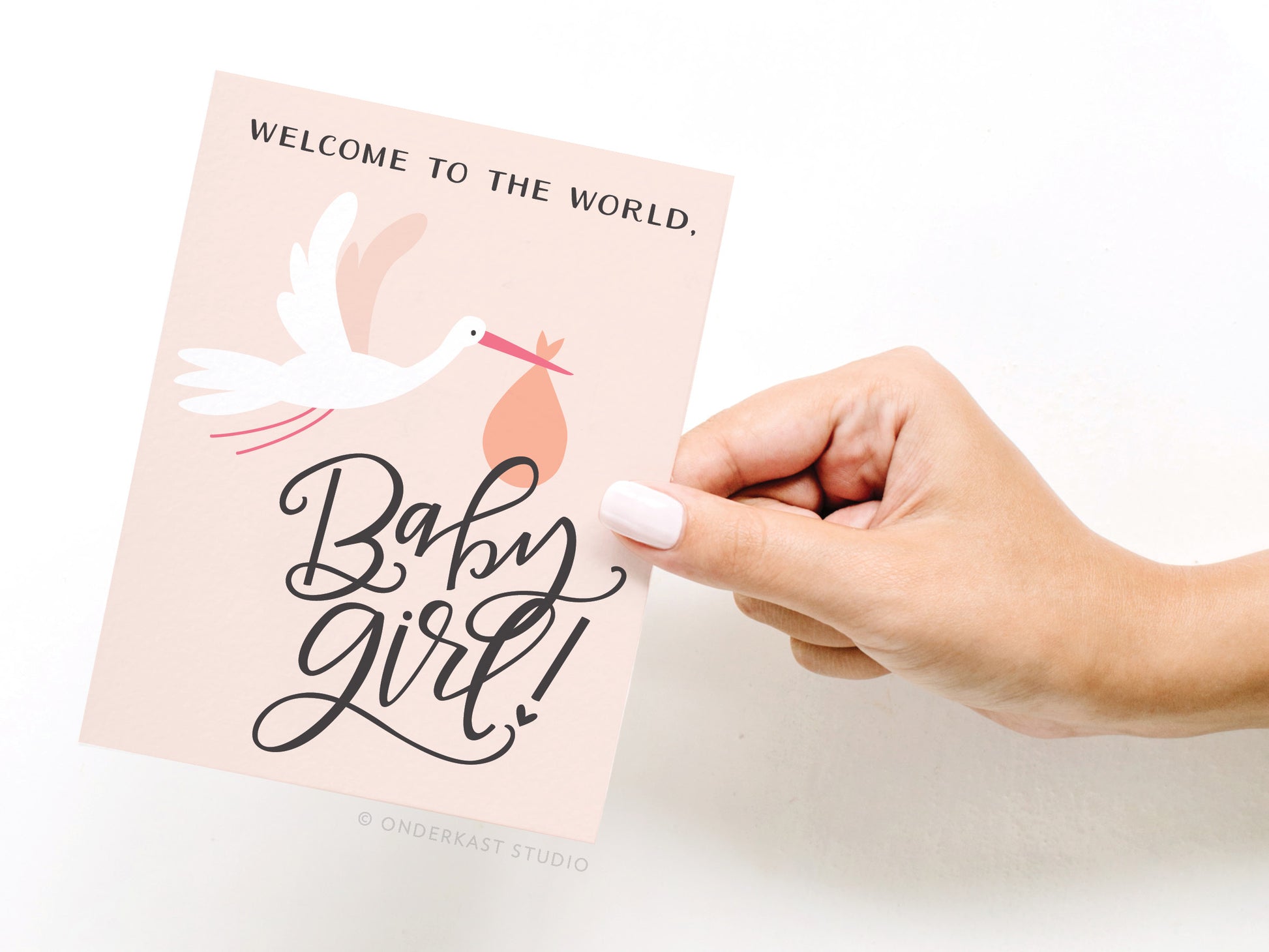 Welcome to the World, Baby Girl Greeting Card  - Doodlebug's Children's Boutique