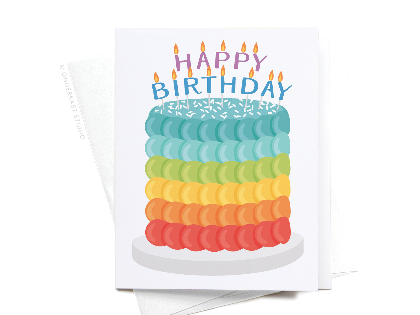 Happy Birthday Rainbow Cake Greeting Card  - Doodlebug's Children's Boutique
