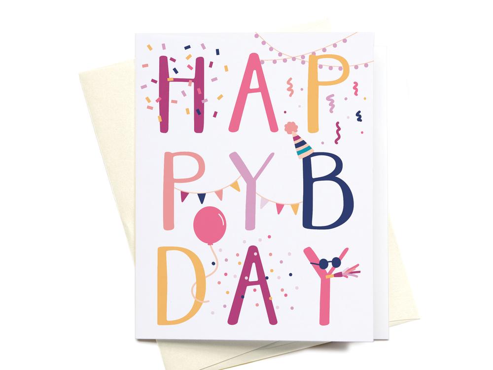 Happy B Day Greeting Card  - Doodlebug's Children's Boutique