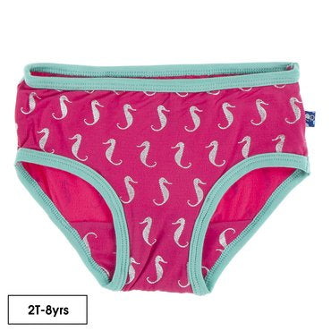 Print Underwear in Prickly Pear Mini Seahorses  - Doodlebug's Children's Boutique
