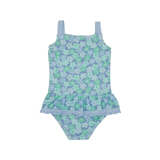Grace Bay Bathing Suit in Naples Grand Garden With Beale Street Blue  - Doodlebug's Children's Boutique
