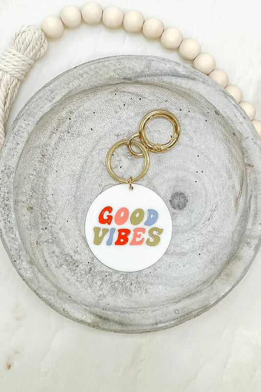 Good Vibes Keychain  - Doodlebug's Children's Boutique