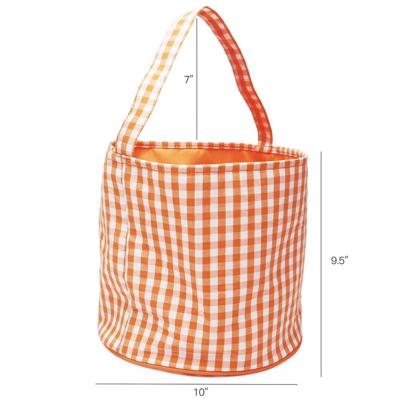 Orange Gingham Halloween Bucket  - Doodlebug's Children's Boutique