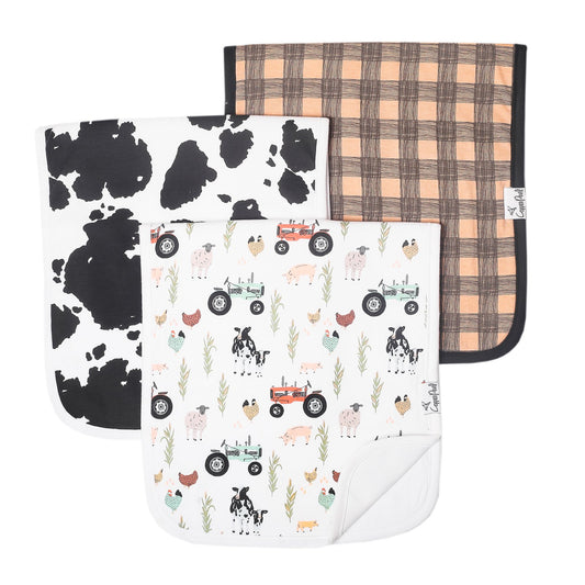 Jo 3 Pack Burp Cloths  - Doodlebug's Children's Boutique