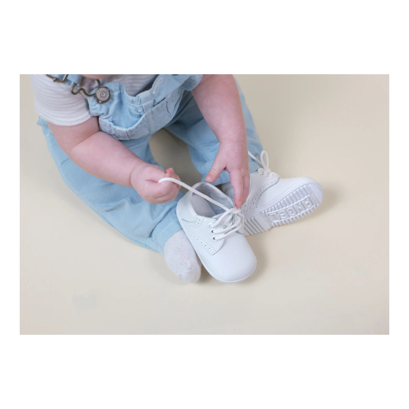 James Leather Lace Up Shoe in White  - Doodlebug's Children's Boutique