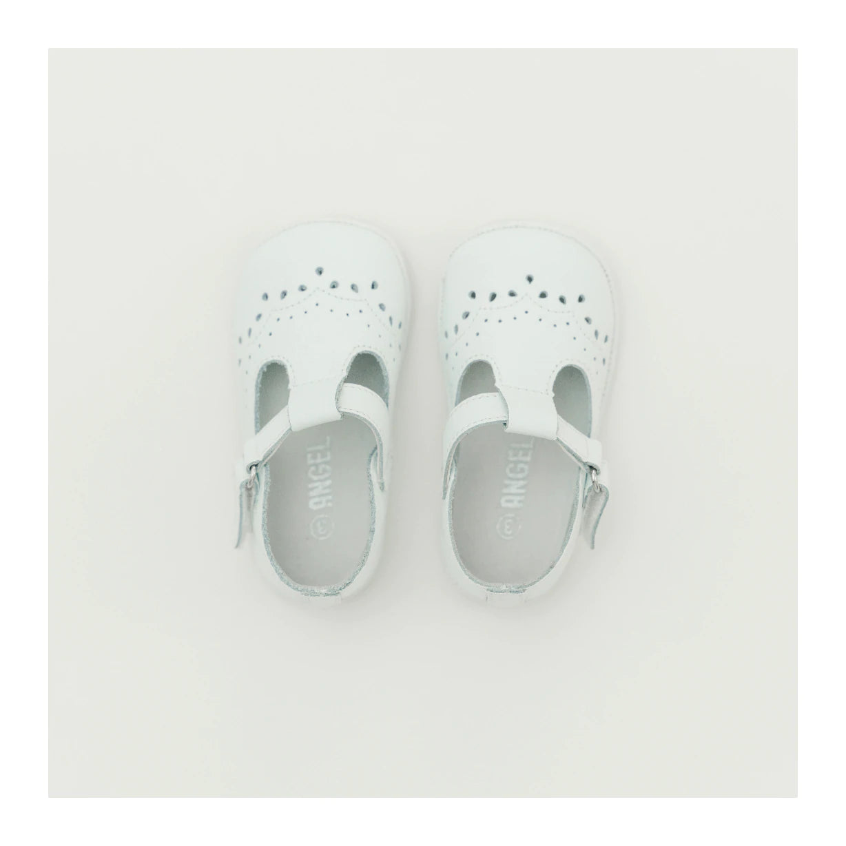Birdie Leather T Strap Mary Jane in White  - Doodlebug's Children's Boutique