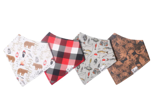 Lumberjack 4 Pack Bandana Bibs  - Doodlebug's Children's Boutique