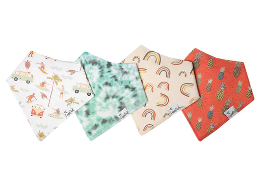 Maui 4 Pack Bandana Bibs  - Doodlebug's Children's Boutique
