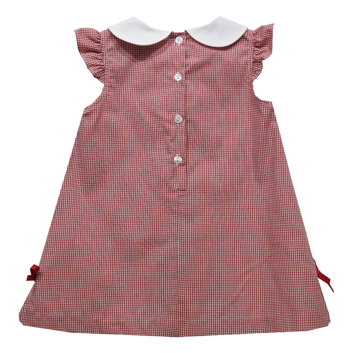 Arkansas Embroidered Red Gingham A-Line Dress  - Doodlebug's Children's Boutique