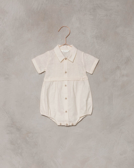 Henry Romper in Ivory  - Doodlebug's Children's Boutique