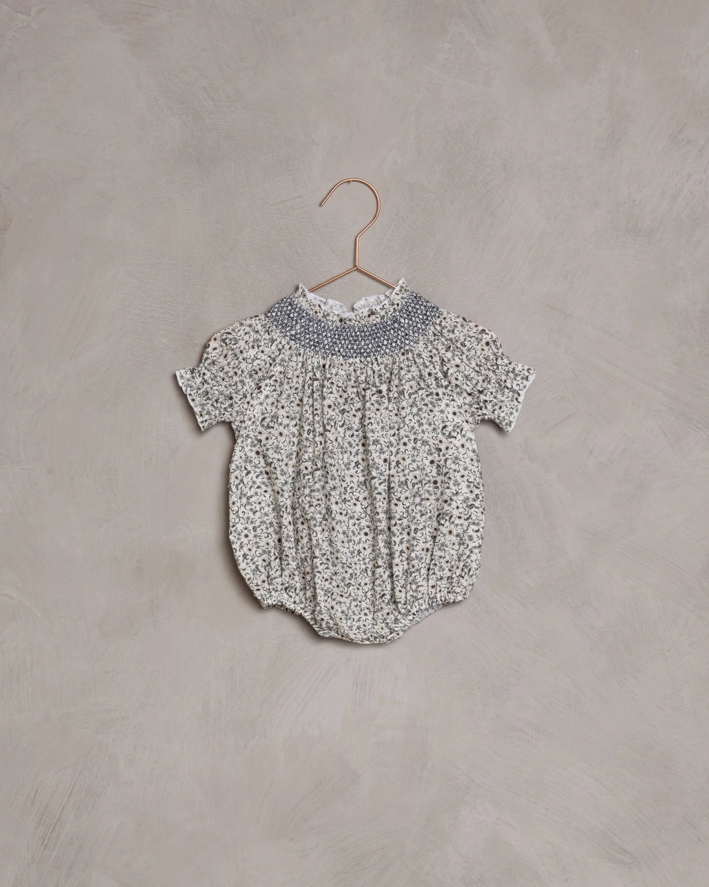 Maddie Romper in Blue Meadow  - Doodlebug's Children's Boutique