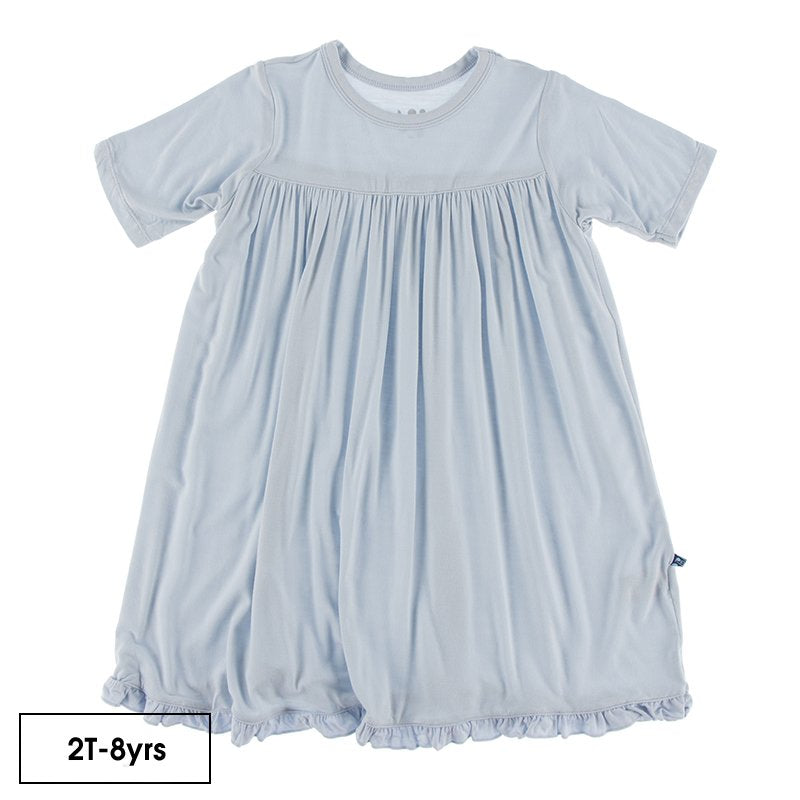 Solid Classic Short Sleeve Swing Dress in Dew  - Doodlebug's Children's Boutique