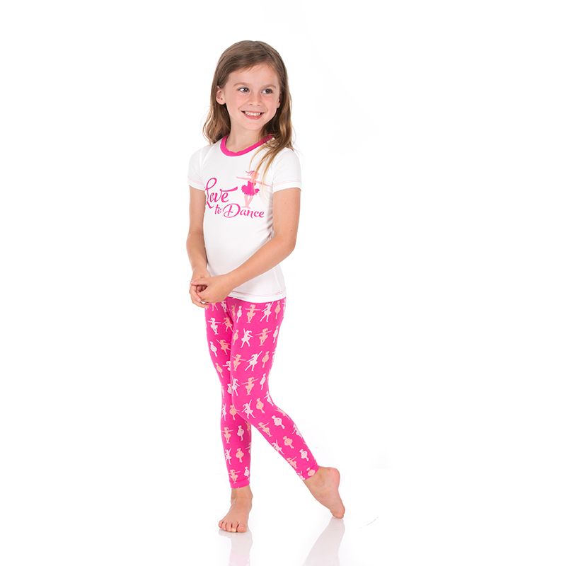 Short Sleeve Graphic Tee Pajama Set in Calypso Ballerina  - Doodlebug's Children's Boutique