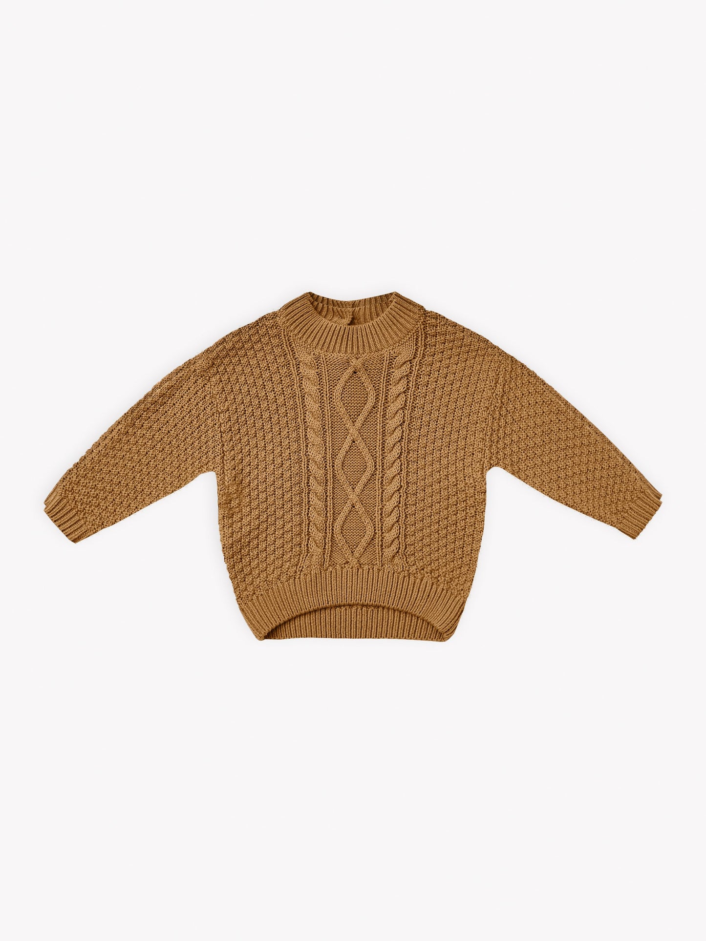 Cable Knit Sweater in Walnut  - Doodlebug's Children's Boutique