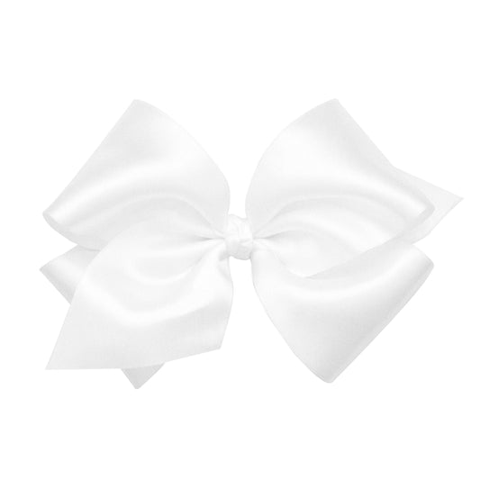 White Satin King Bow  - Doodlebug's Children's Boutique