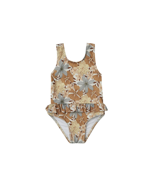 Skirted One Piece in Safari Floral  - Doodlebug's Children's Boutique