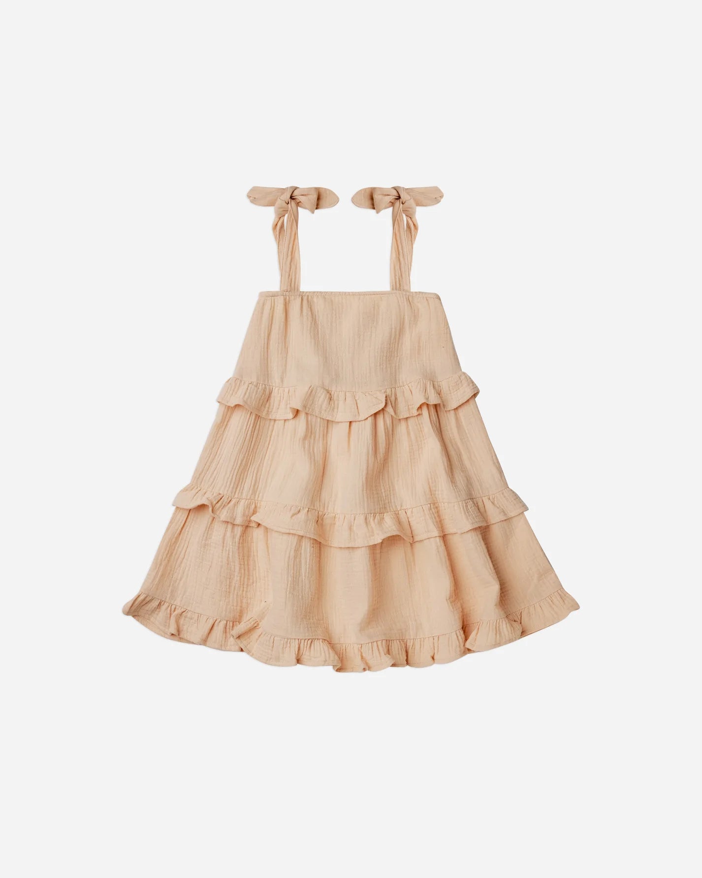 Ruffled Swing Dress in Shell  - Doodlebug's Children's Boutique