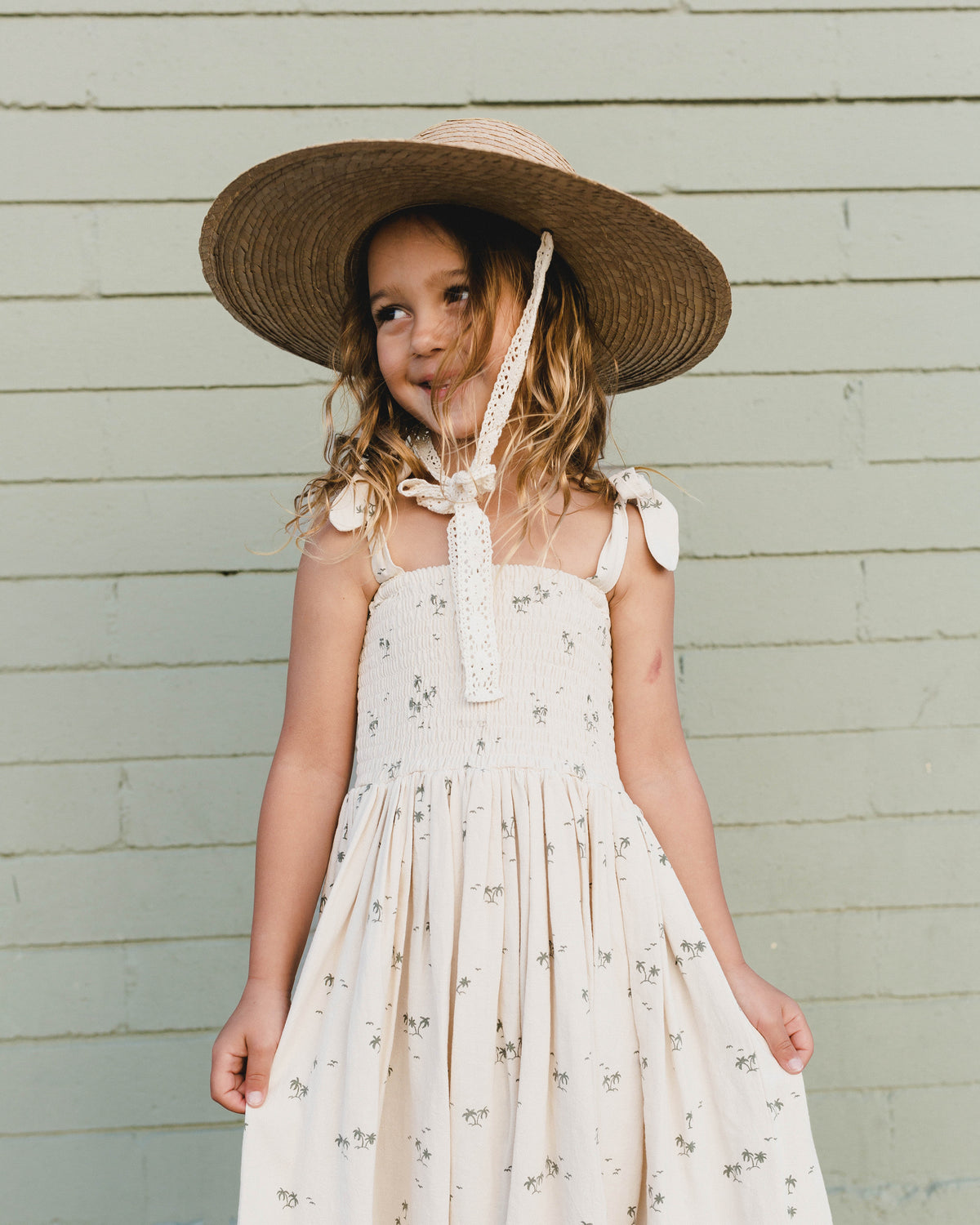 Ivy Dress in Palms  - Doodlebug's Children's Boutique