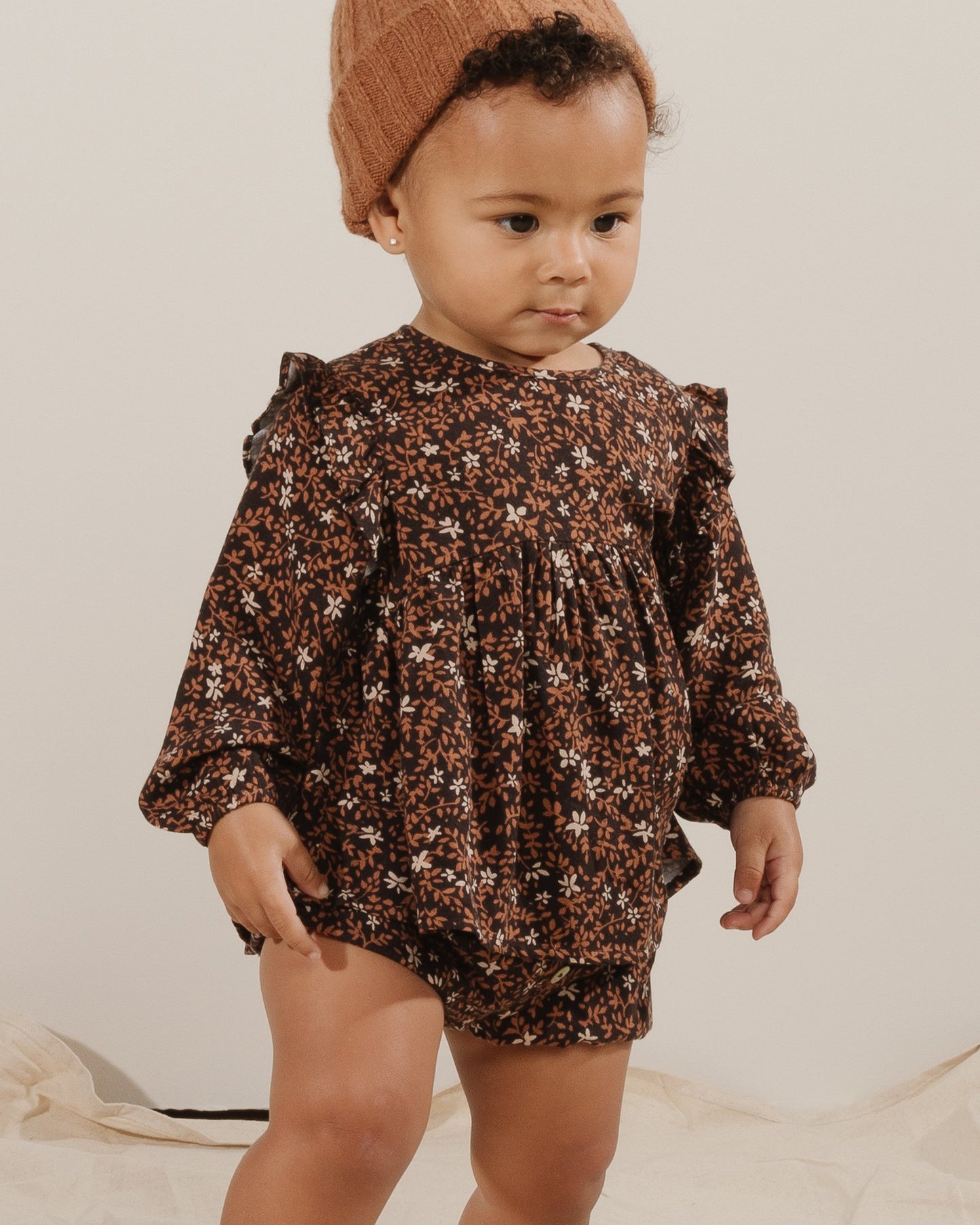 Piper Blouse and Button Short Set in Winter Bloom  - Doodlebug's Children's Boutique