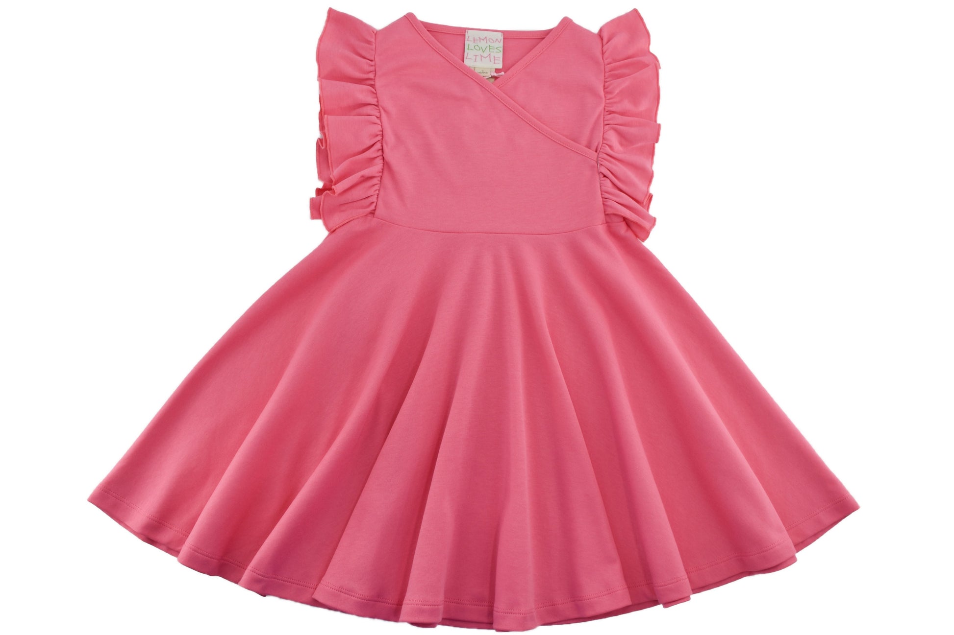 Paper Doll Dress in Pink Lemonade  - Doodlebug's Children's Boutique