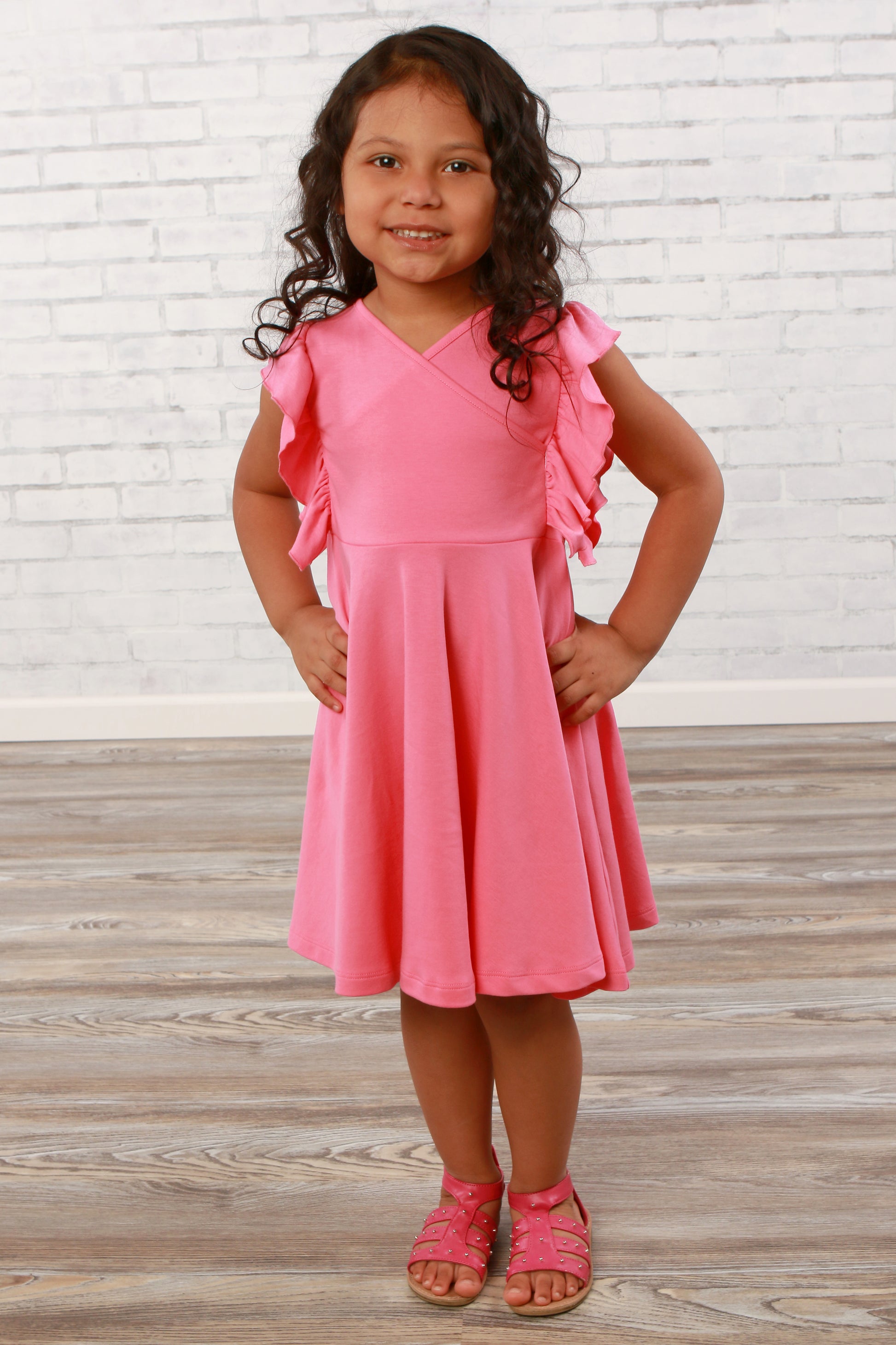 Paper Doll Dress in Pink Lemonade  - Doodlebug's Children's Boutique