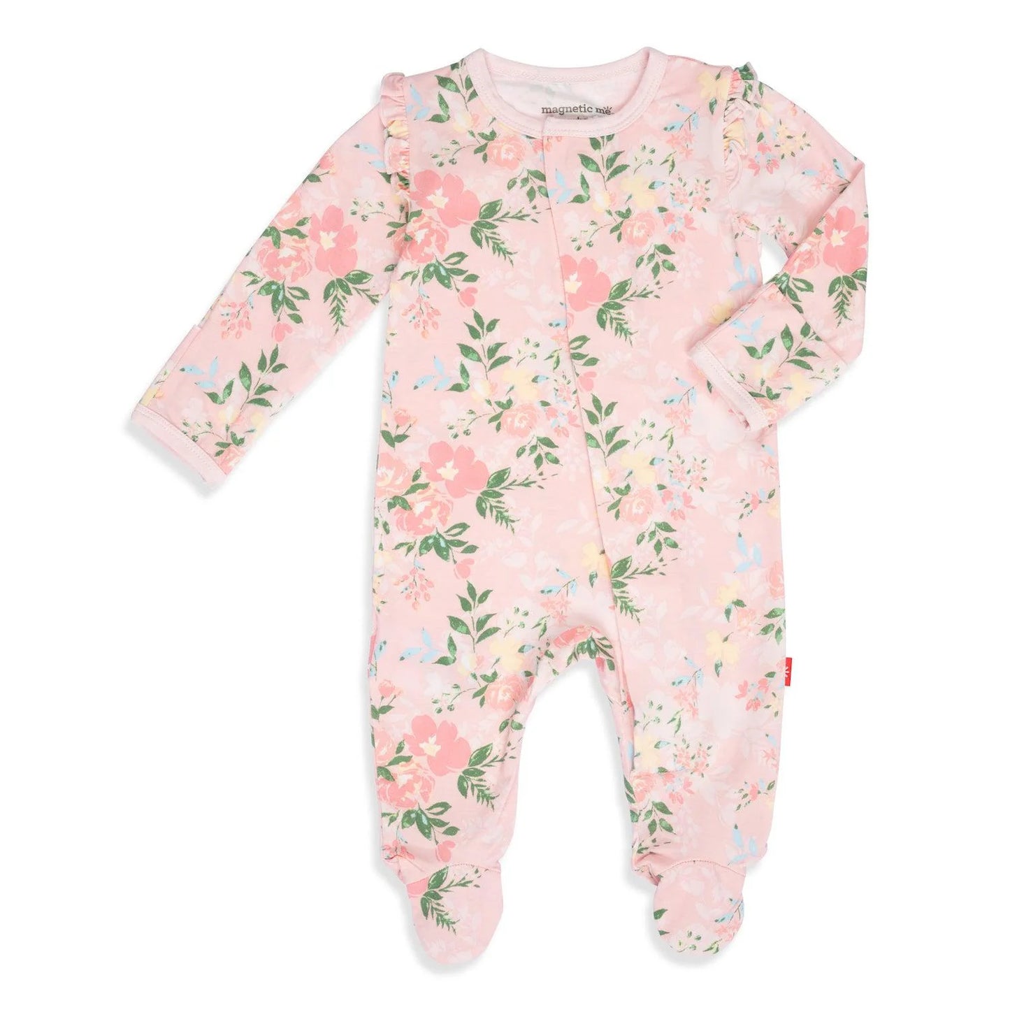 Ainslee Modal Magnetic Ruffled Sleeve Footie  - Doodlebug's Children's Boutique