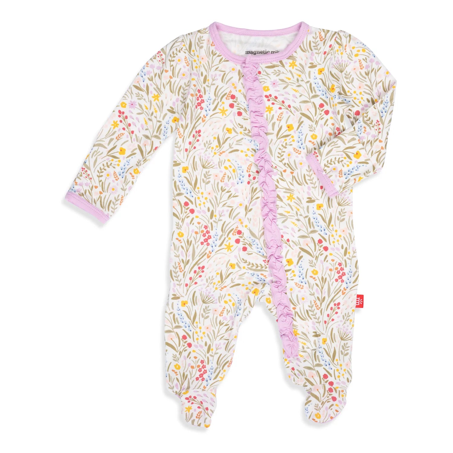 Ashleigh Modal Magnetic Ruffle Footie  - Doodlebug's Children's Boutique