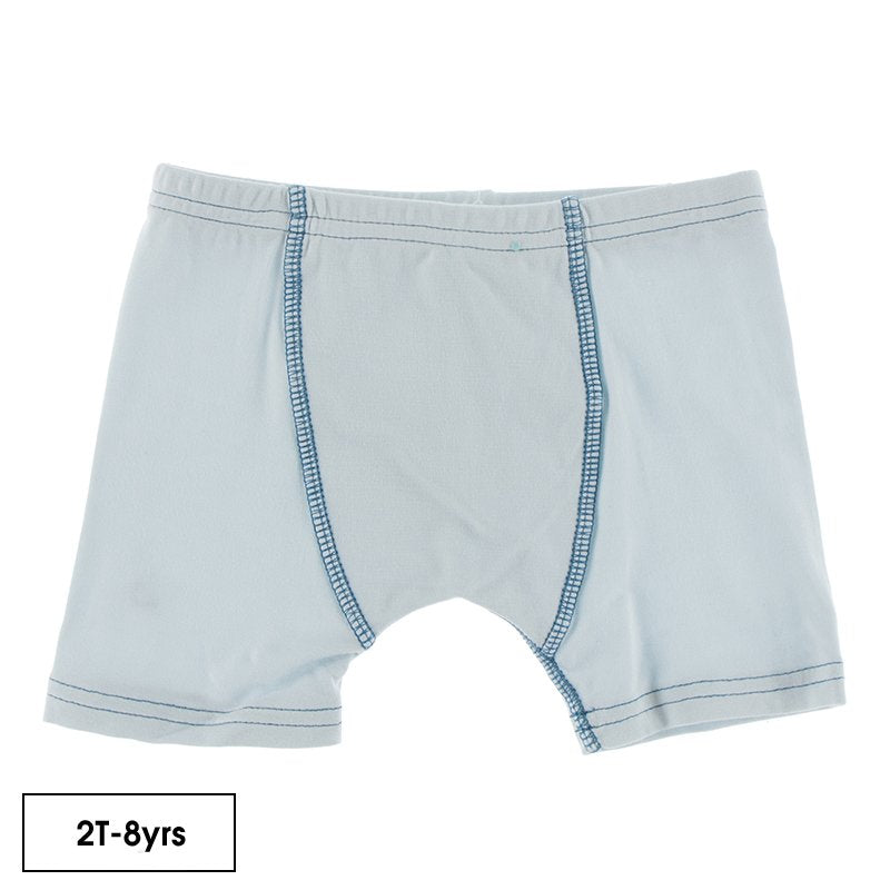 Solid Boxer Brief in Illusion Blue with Seaport  - Doodlebug's Children's Boutique