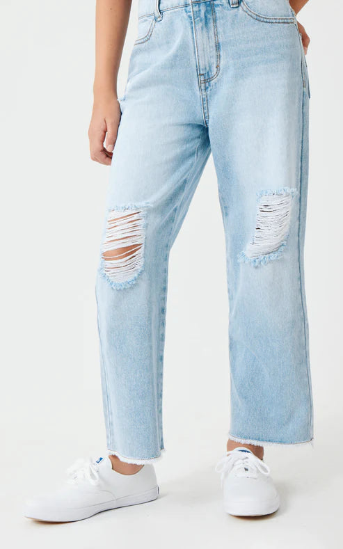 High Rise Straight Leg Jeans  - Doodlebug's Children's Boutique