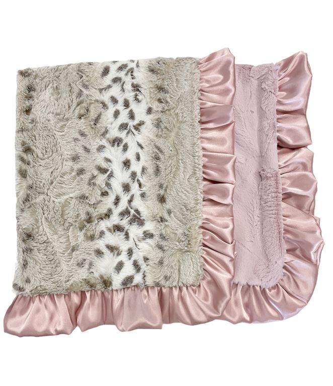 Ruffled Snowcat Dusty Pink Blanket  - Doodlebug's Children's Boutique