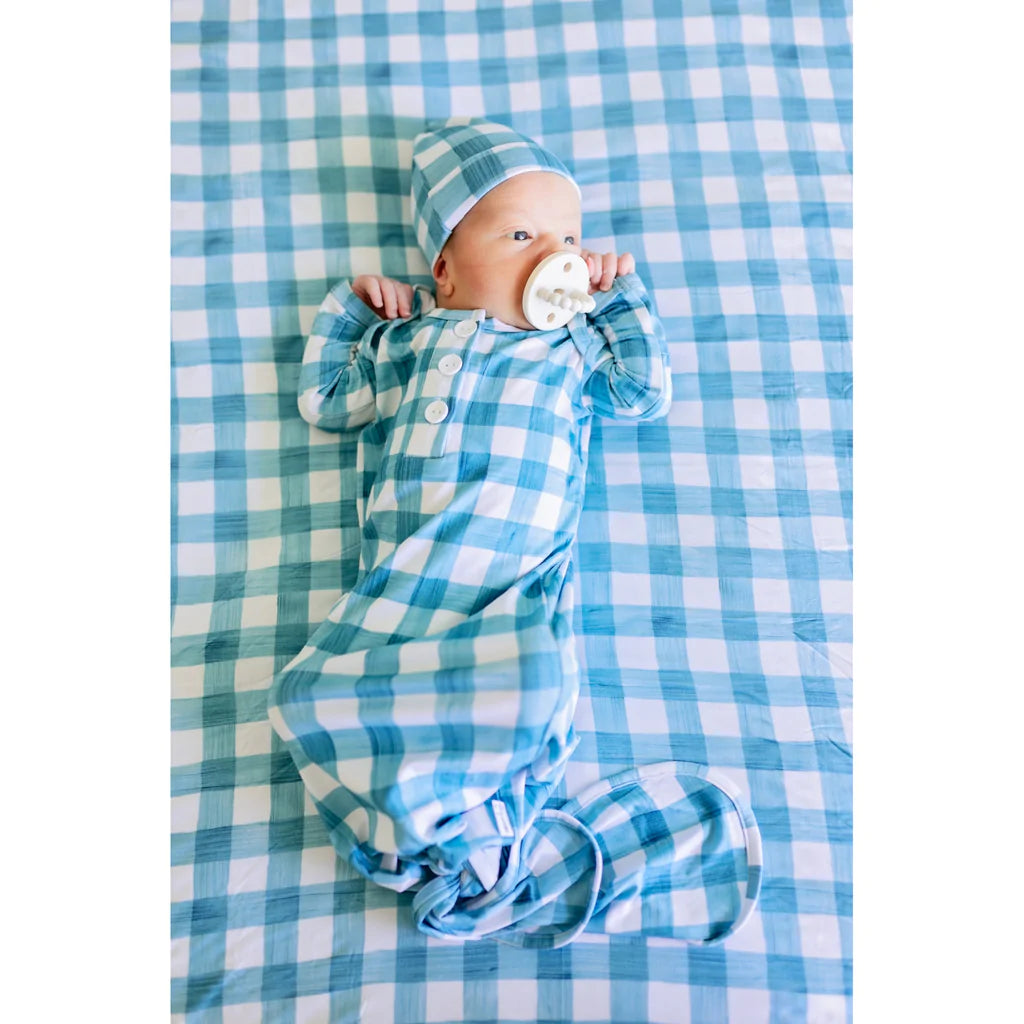 Tate Knotted Button Gown and Hat  - Doodlebug's Children's Boutique