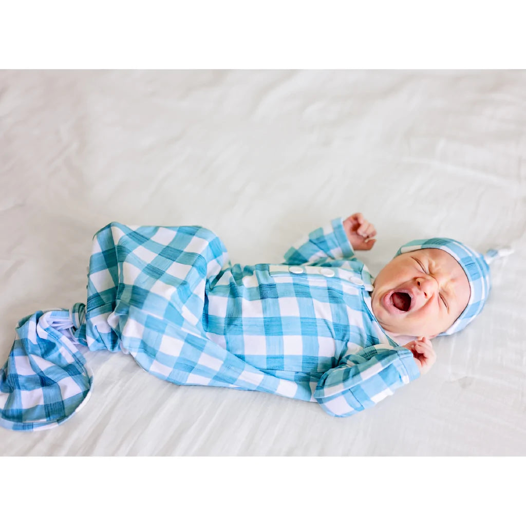 Tate Knotted Button Gown and Hat  - Doodlebug's Children's Boutique