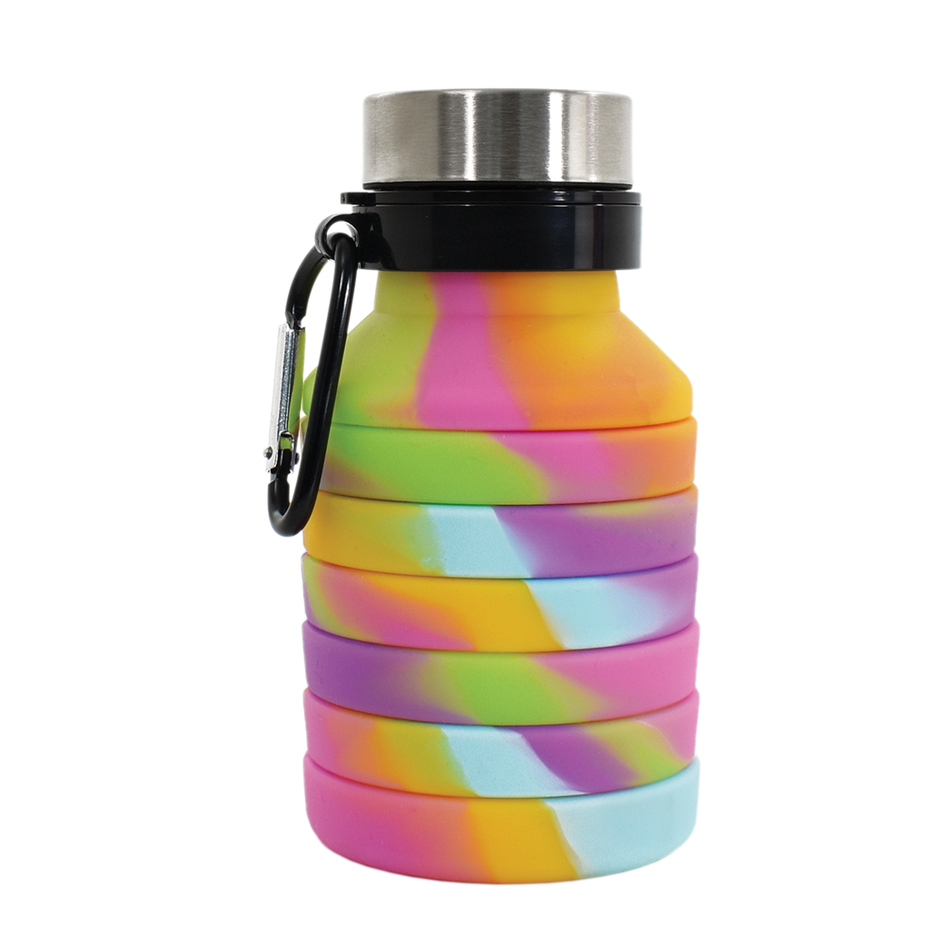 Bright Tie Dye Collapsible Water Bottle  - Doodlebug's Children's Boutique