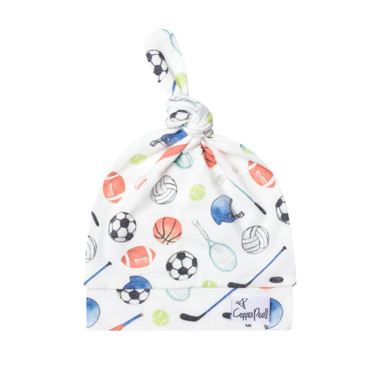 Varsity Top Knot Hat  - Doodlebug's Children's Boutique