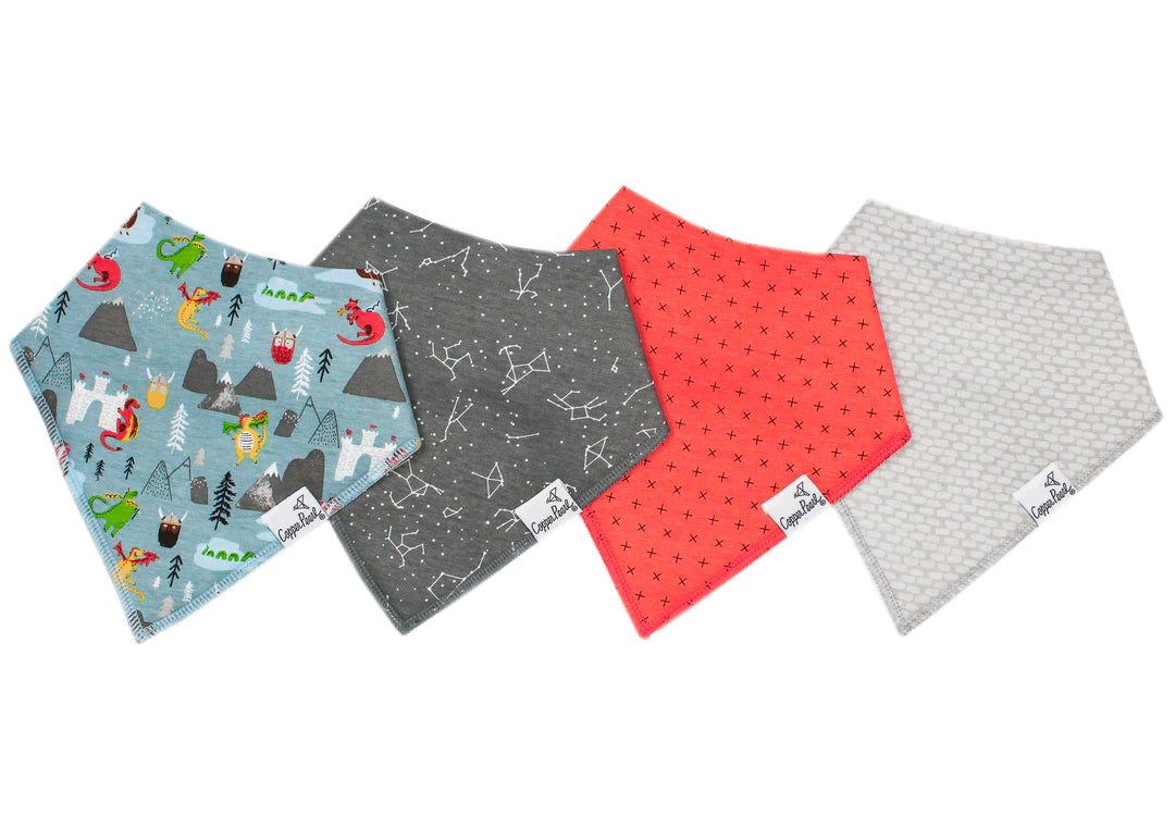 Viking 4 Pack Bandana Bibs  - Doodlebug's Children's Boutique