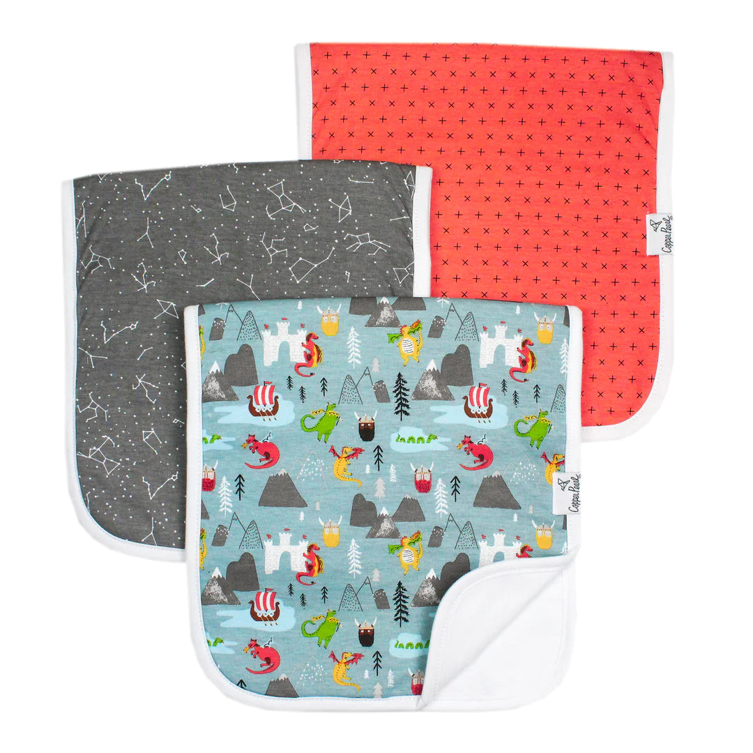 Viking 3 Pack Burp Cloths  - Doodlebug's Children's Boutique