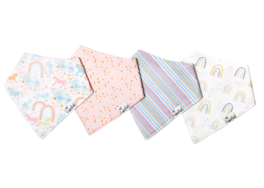 Whimsy 4 Pack Bandana Bibs  - Doodlebug's Children's Boutique