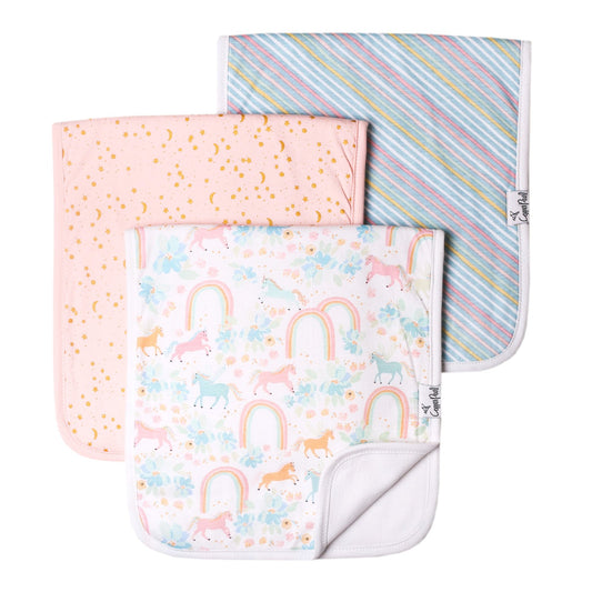 Whimsy 3 Pack Burp Cloths  - Doodlebug's Children's Boutique