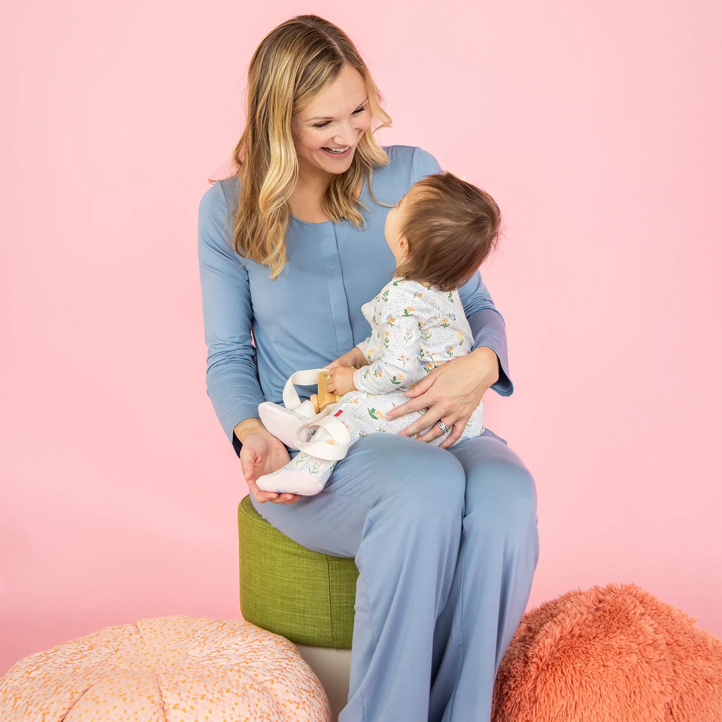 Magnetic Nursing Pajama Set in Winter Sky Modal  - Doodlebug's Children's Boutique