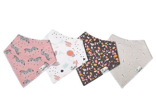 Zella 4 Pack Bandana Bibs  - Doodlebug's Children's Boutique