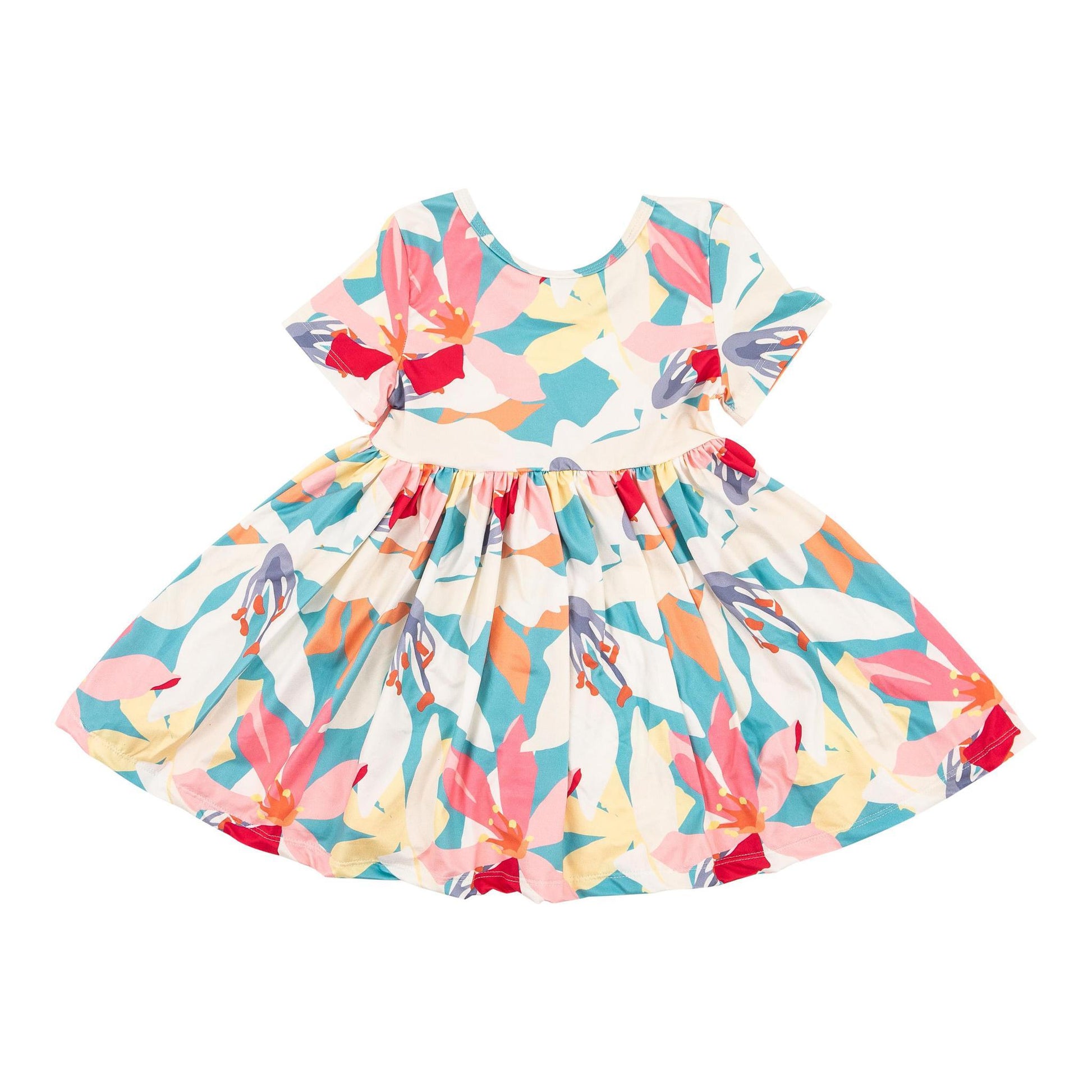 Little Lilies Short Sleeve Twirl Dress  - Doodlebug's Children's Boutique