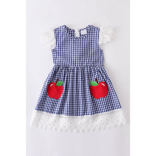 Apple Plaid Lace Dress  - Doodlebug's Children's Boutique