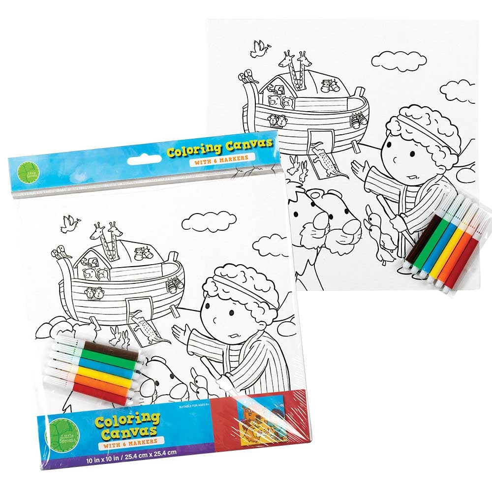 Noahs Ark Coloring Canvas with Markers  - Doodlebug's Children's Boutique