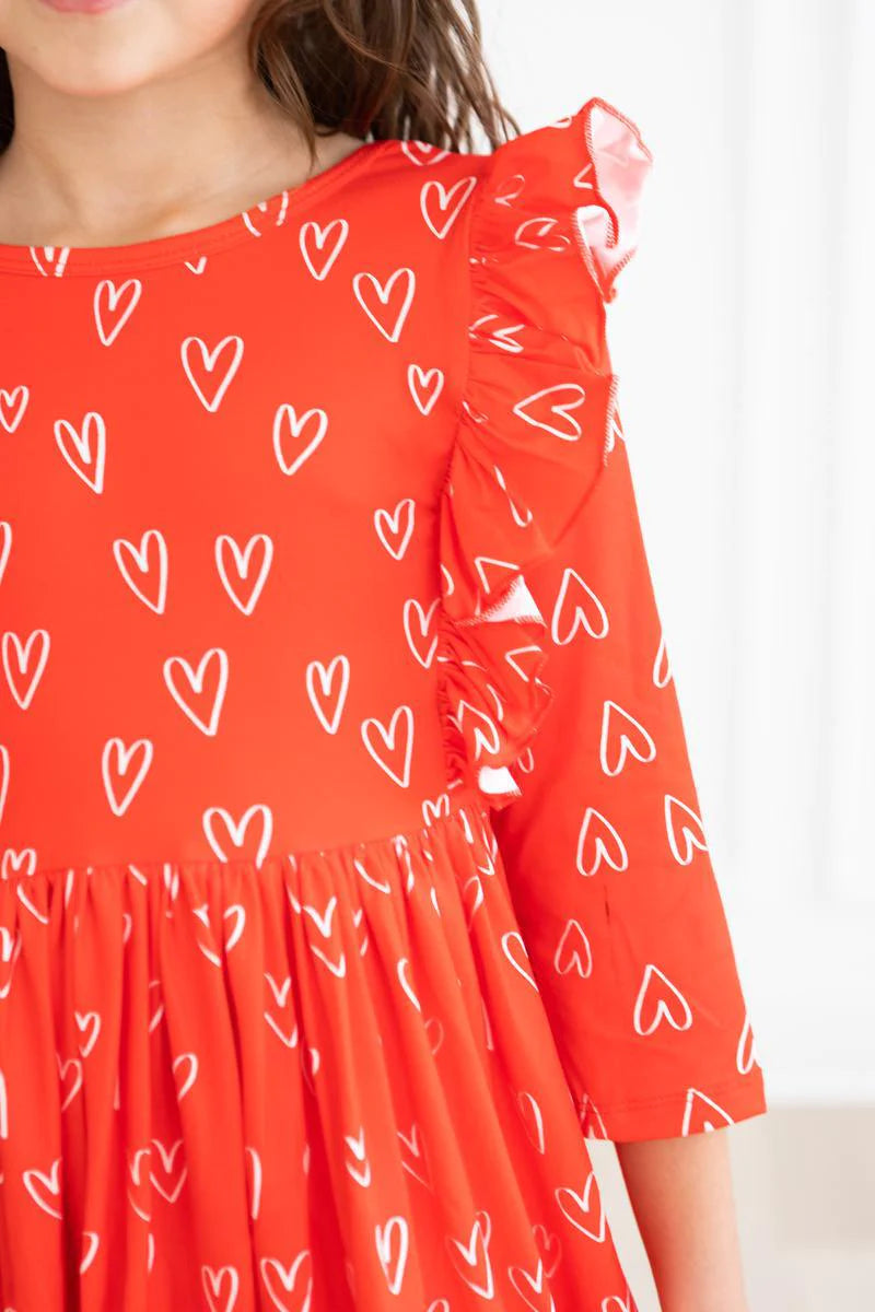 Roses are Red Ruffle Twirl Dress  - Doodlebug's Children's Boutique
